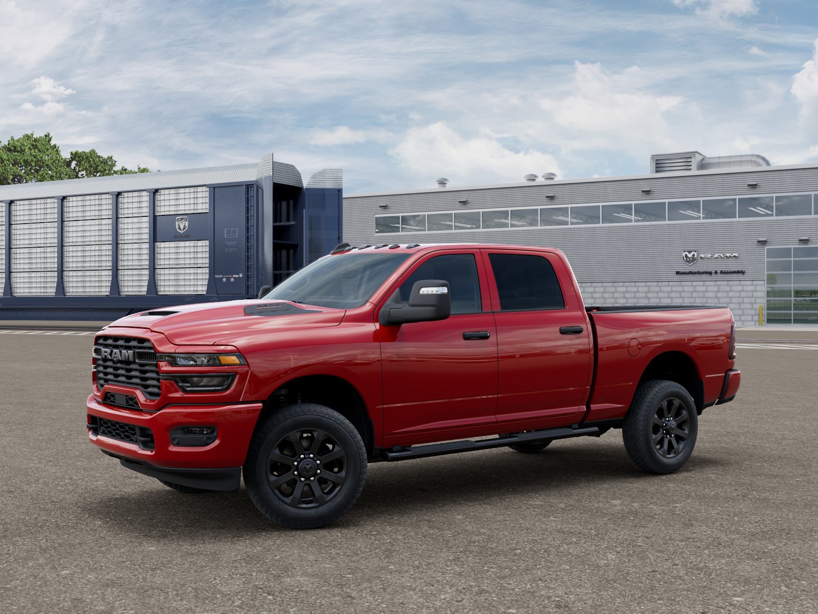 New 2027 Flame Red Clear-Coat Exterior Paint RAM Black Express image 1