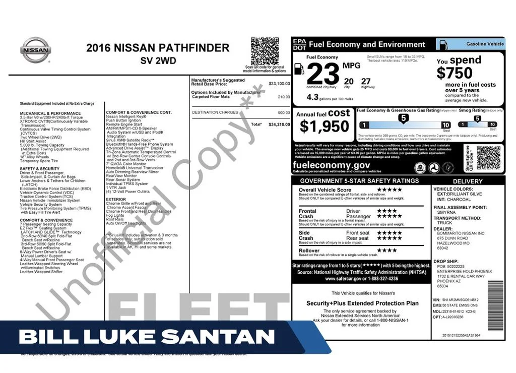 2016 Nissan Pathfinder SV 2WD's photo