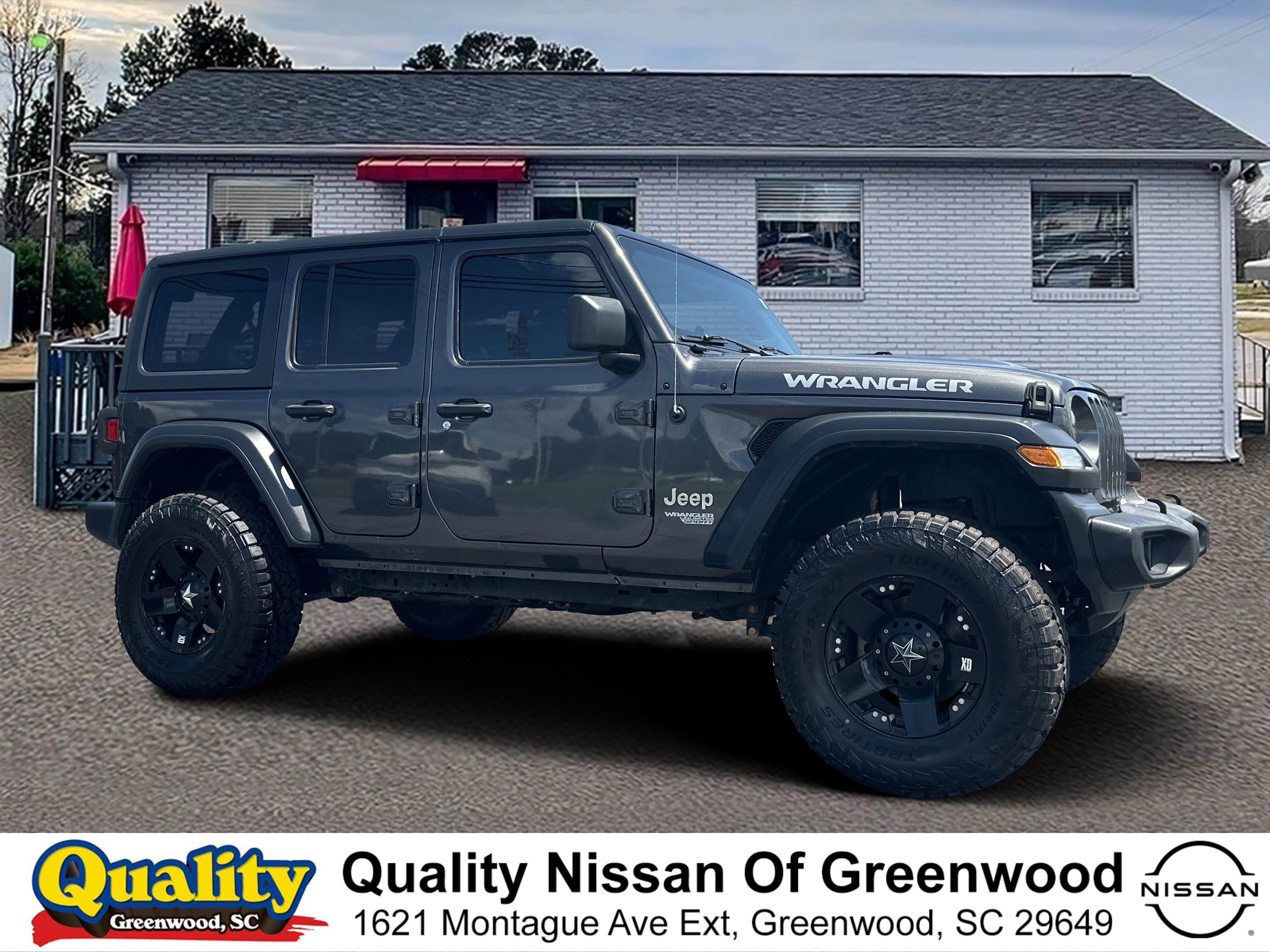 Used 2020 Granite Crystal Metallic Clearcoat Jeep Sport S image 1