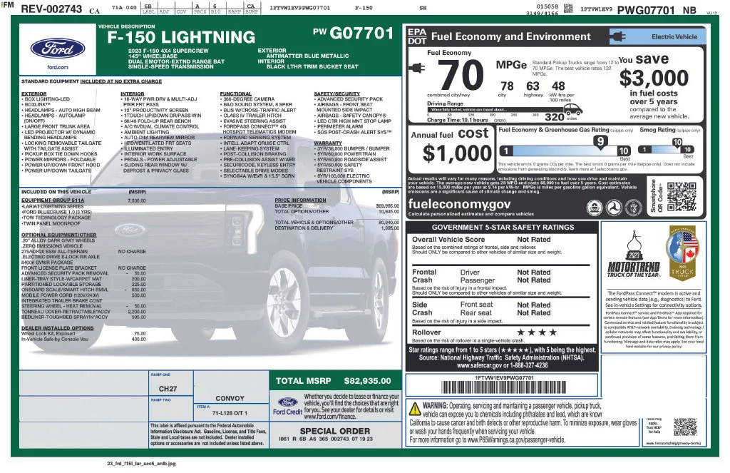 Certified Used 2023 Antimatter Blue Metallic Ford Lariat image 6