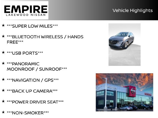 Used 2024 Nissan ARIYA Evolve+ with VIN JN1DF0BB5RM731708 for sale in Lakewood, CO