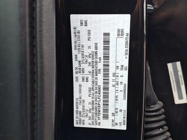 Certified Used 2020 Black Metallic Ford XLT image 25
