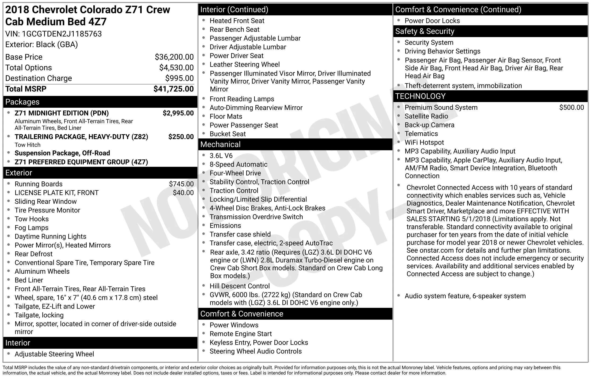 Used 2018 BLACK Chevrolet 4WD Z71 image 42