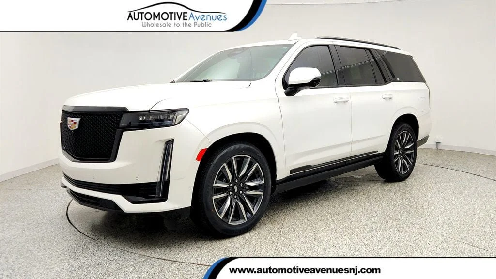 Used 2024 Crystal White Tricoat Cadillac 4WD 4dr Sport w/ Touring Pkg, Full Leather & Power Steps image 1