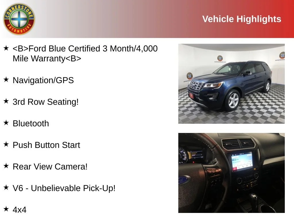 Used 2017 Ford Explorer XLT with VIN 1FM5K8D89HGA56273 for sale in Elk River, Minnesota