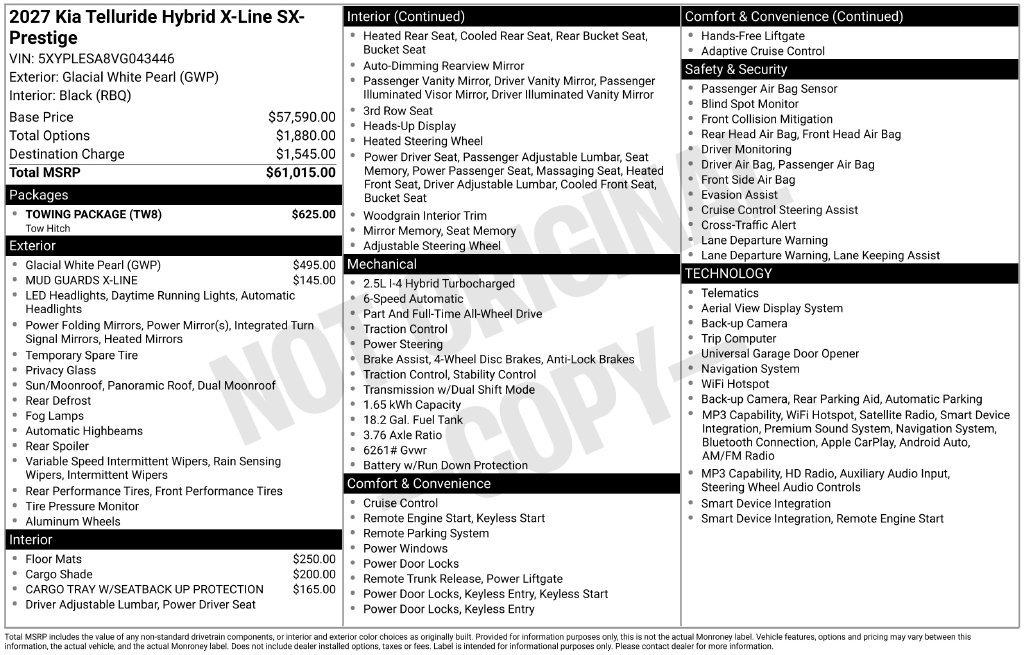 New 2027 White Kia X-Line SX Prestige image 2