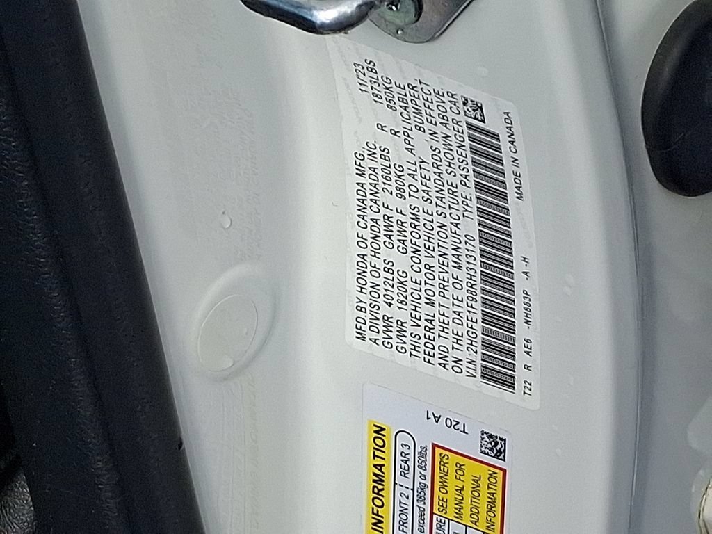 Certified Used 2024 Platinum White Pearl Honda 1.5T 4D TOURING image 64