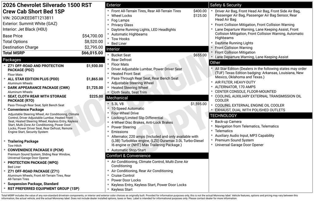 New 2026 Summit White Chevrolet RST image 2