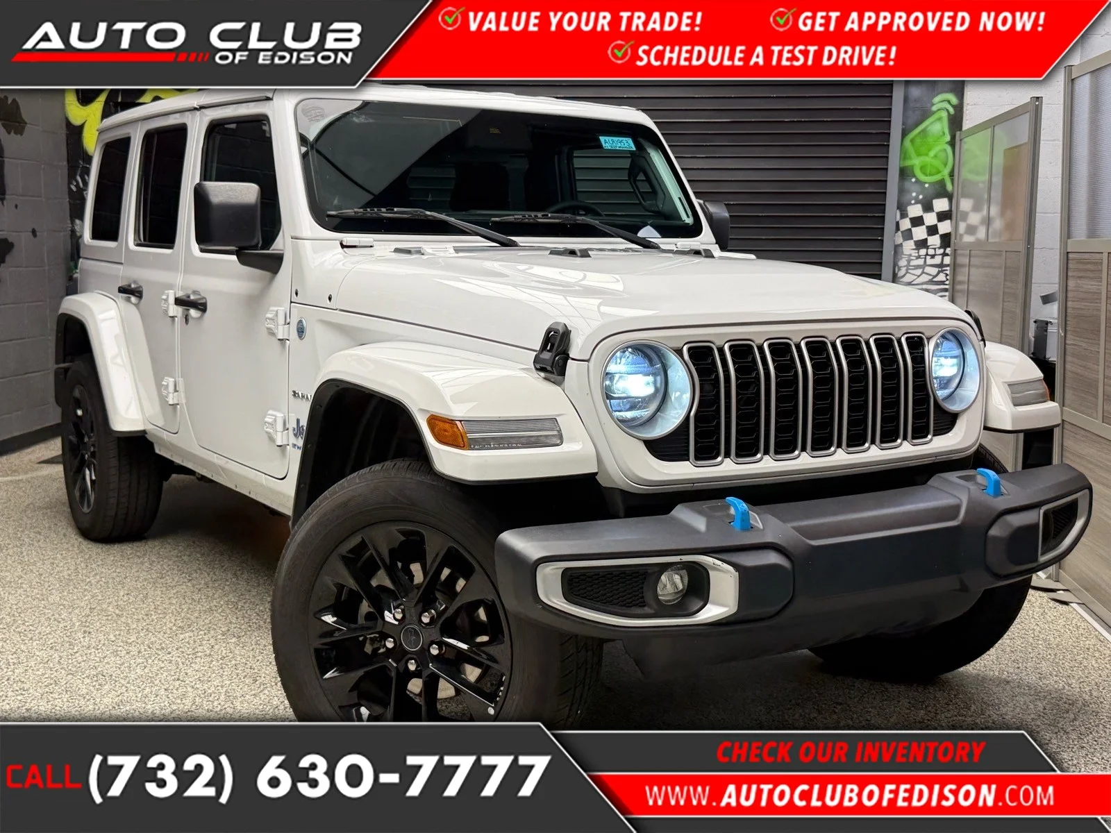 Used 2024 Bright White Clear Coat (pw7) Jeep Sahara 4xe image 1