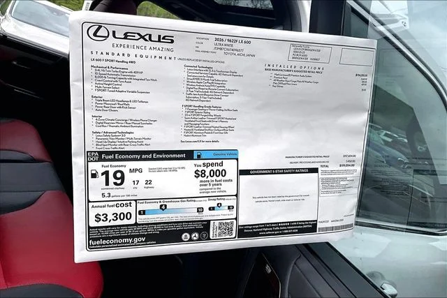 New 2026 Ultra White Lexus 600 F SPORT image 14