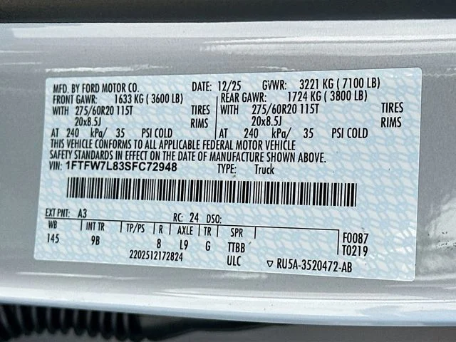 New 2025 White Metallic Ford Platinum image 21