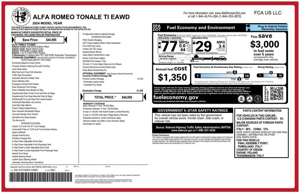 Used 2024 White Alfa Romeo Ti image 3