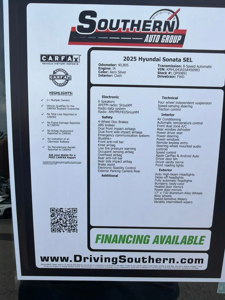 Used 2025 Silver Hyundai SEL image 13