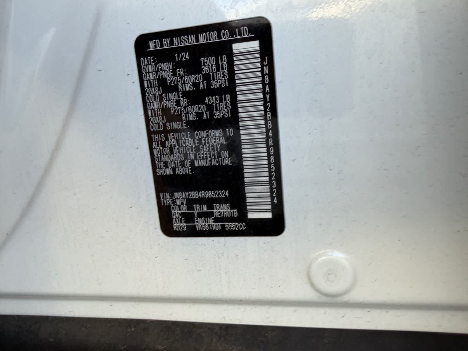 Used 2024 Aspen White Tricoat Nissan SL image 24