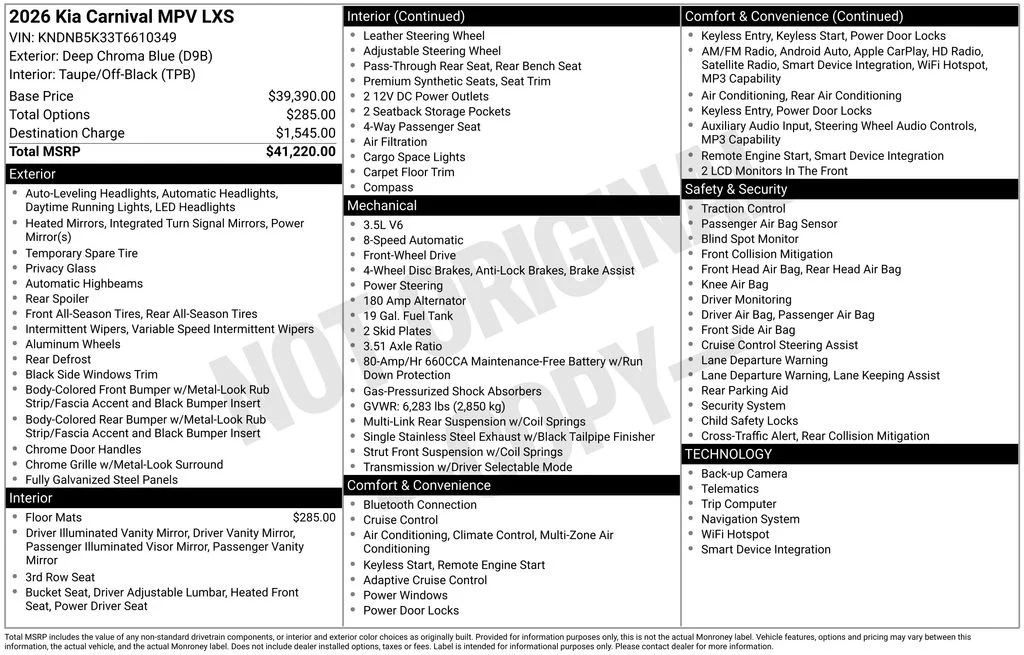 Used 2026 Blue Kia LXS image 8