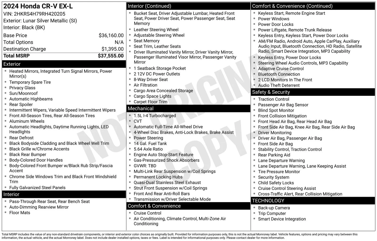 Certified Used 2024 Silver Honda EX-L image 10