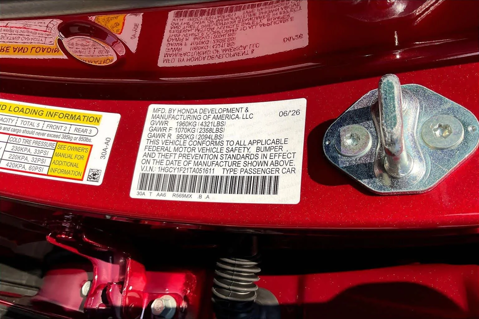 New 2026 Radiant Red Metallic Honda LX image 19