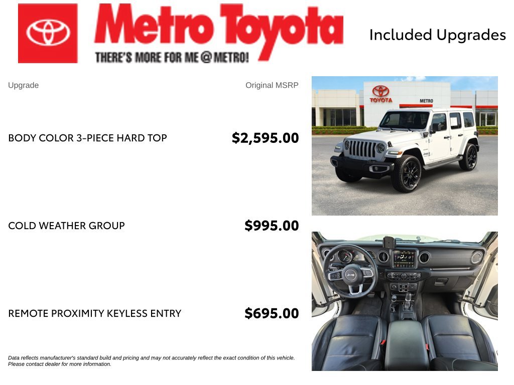 Used 2021 White Jeep Unlimited Sahara 4xe image 4