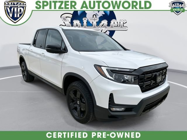 White 2025 Honda Ridgeline Black Edition AWD Pickup Truck All-Wheel Drive 9-Speed Automatic