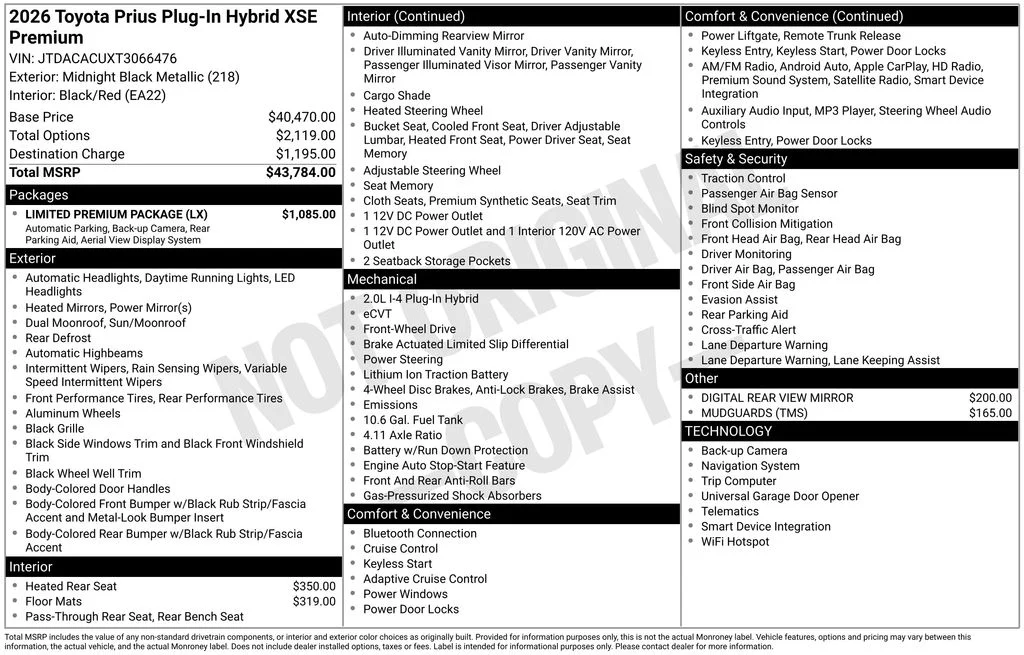 New 2026 Black Toyota XSE Premium image 7