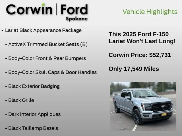 Certified Used 2025 Iconic Silver Metallic Ford Lariat image 7