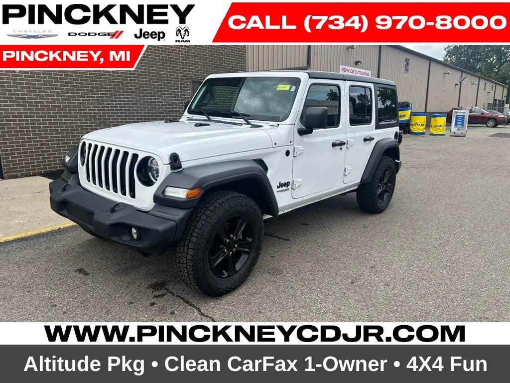 Used 2022 White Jeep Unlimited Sport Altitude image 1