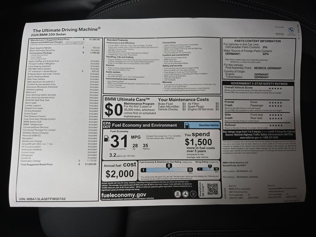 Used 2026 Black Sapphire Metallic BMW 330i image 21