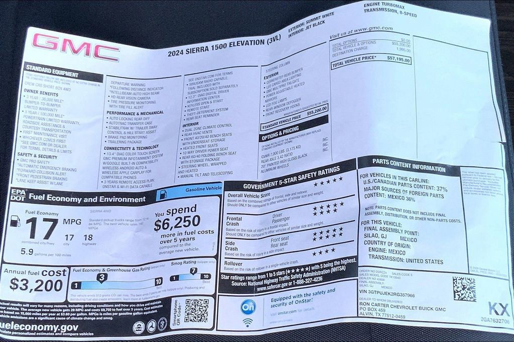 New 2024 GMC Sierra 1500 Elevation 4D Crew Cab