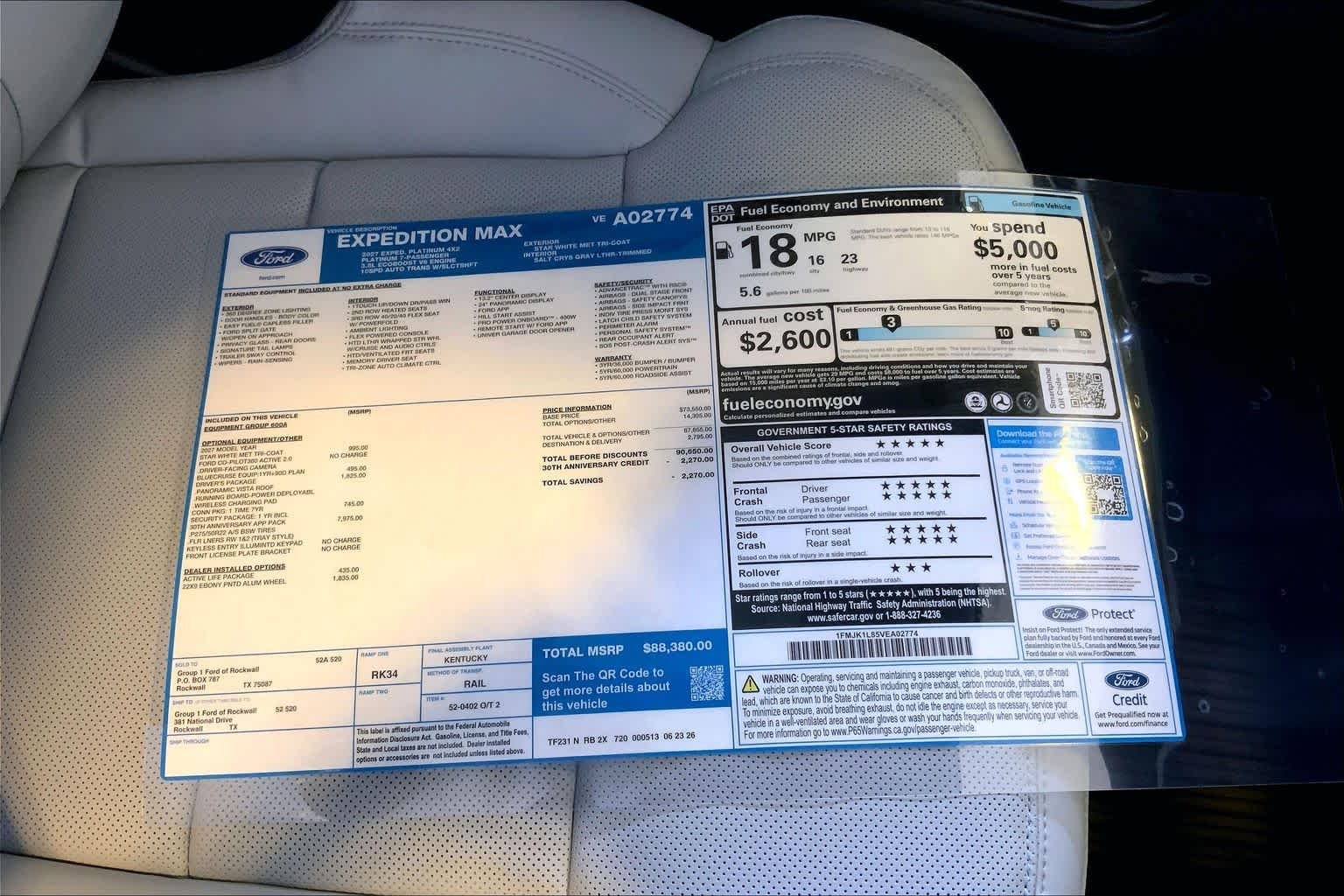 New 2027 Star White Metallic Tri-Coat Ford MAX Platinum image 18
