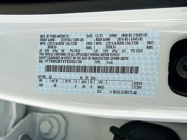New 2026 White Metallic Ford Lariat image 21