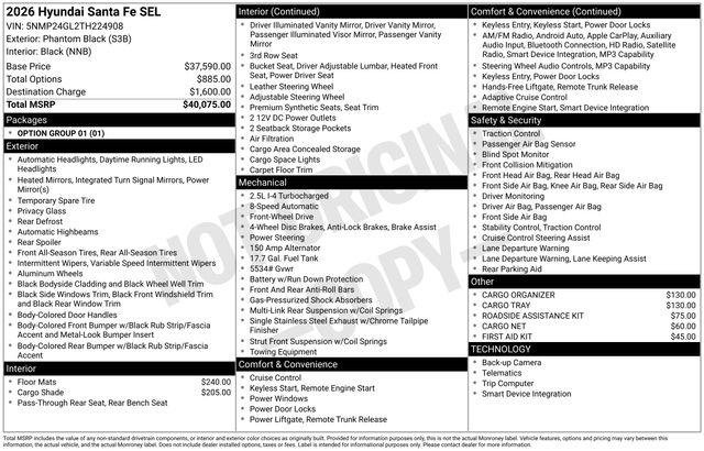 New 2026 Black Hyundai SEL FWD image 25