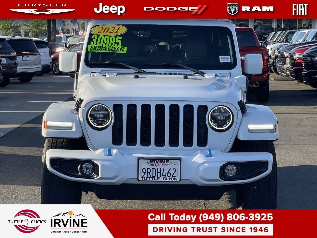 Used 2021 Bright White Clearcoat Jeep Unlimited Sahara High Altitude image 2