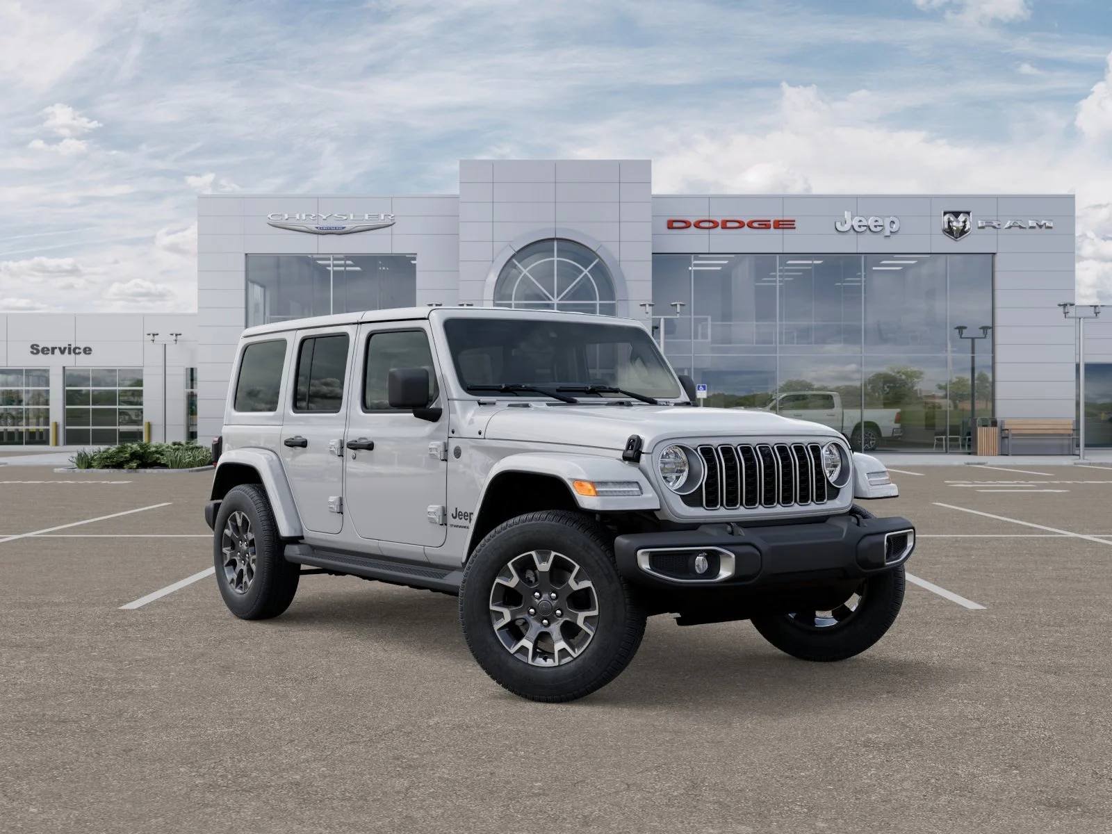 New 2025 Bright White Clear-Coat Exterior Paint Jeep Sahara image 46