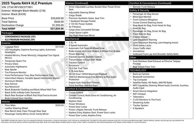 Certified Used 2025 Black Toyota XLE Premium image 35