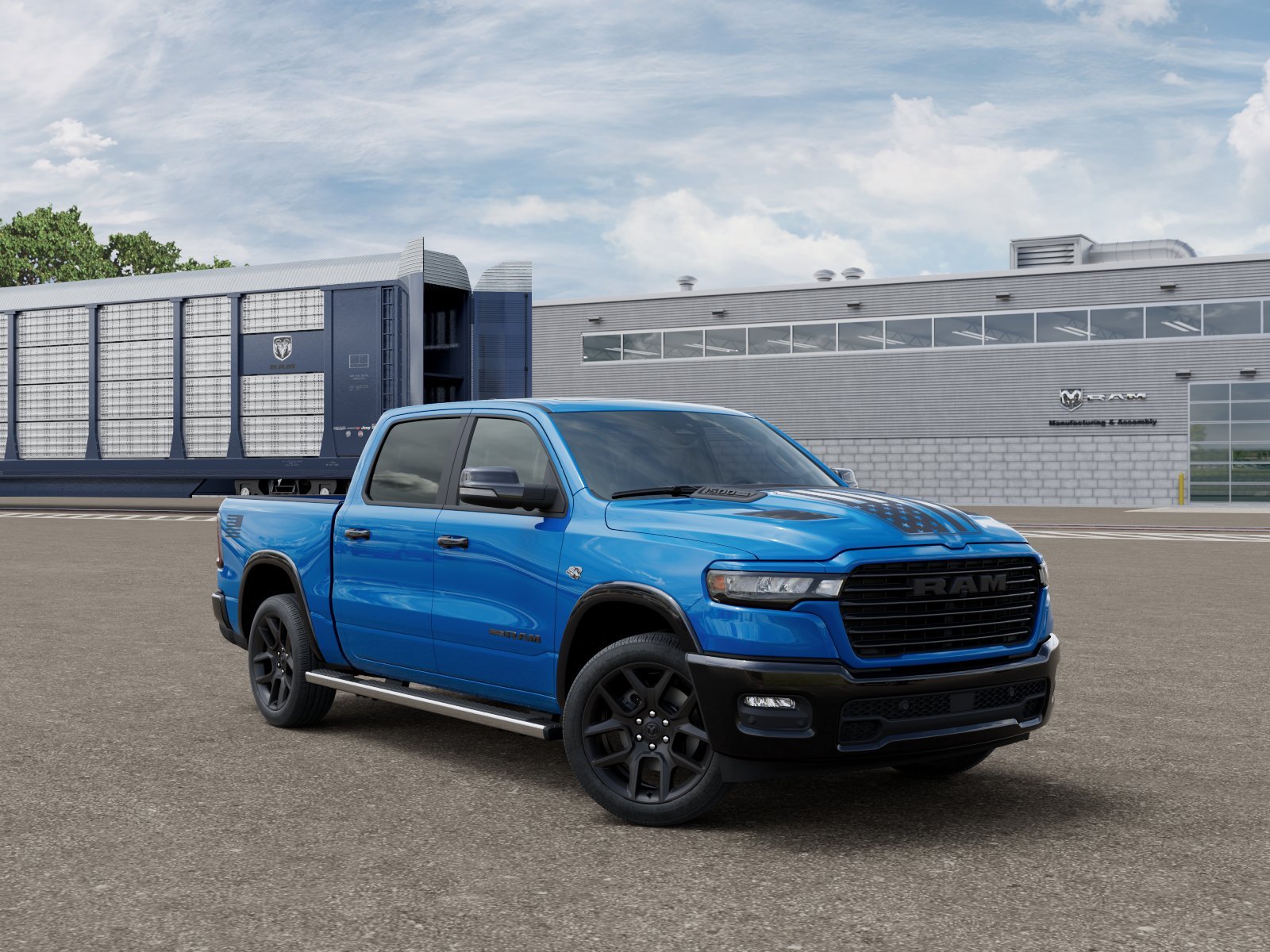 New 2026 Hydro Blue Pearl-Coat Exterior Paint RAM LARAMIE image 3