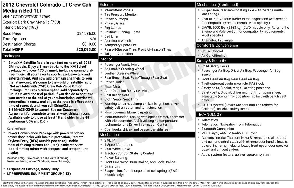 Used 2012 Gray Chevrolet 1LT image 8