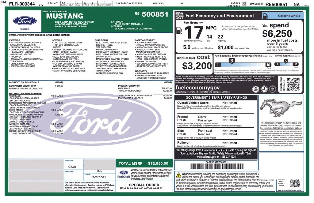 Used 2024 Blue Ford Dark Horse image 4