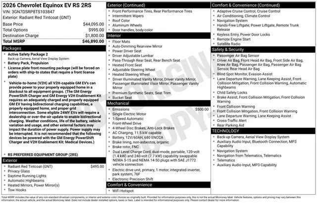 Used 2026 Radiant Red Tintcoat Chevrolet RS image 31