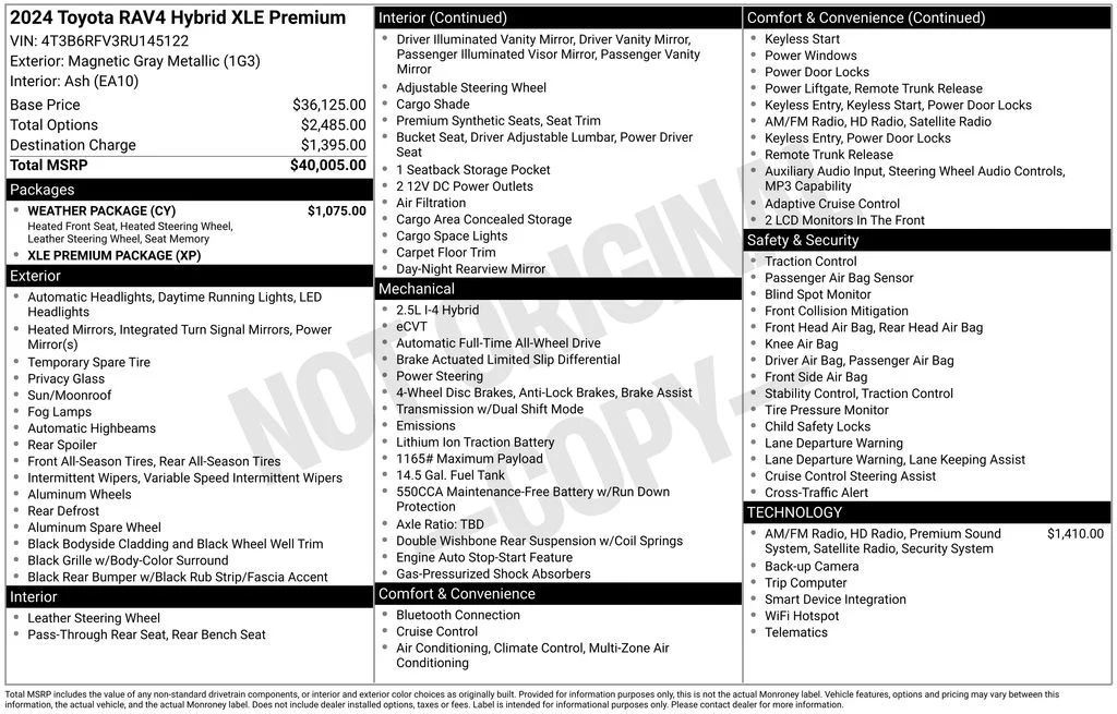 Used 2024 Gray Toyota XLE Premium image 44