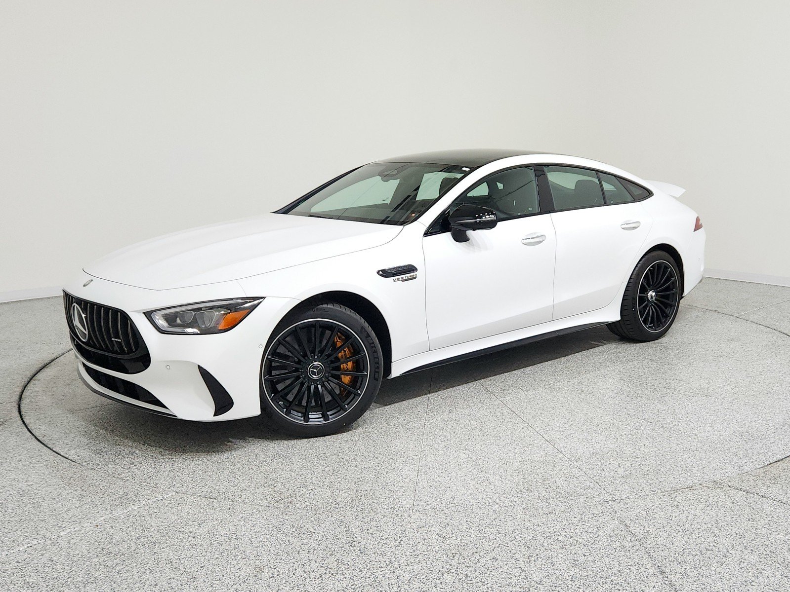 New 2026 MANUFAKTUR Moonlight White Metallic Mercedes-Benz AMG® GT 63 S E Performance 4-Door Coupe image 1