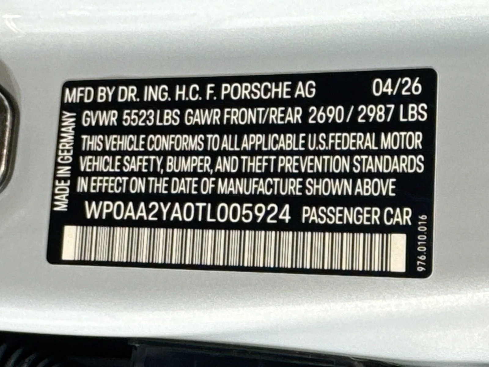New 2026 Ice Grey Metallic Porsche  image 27
