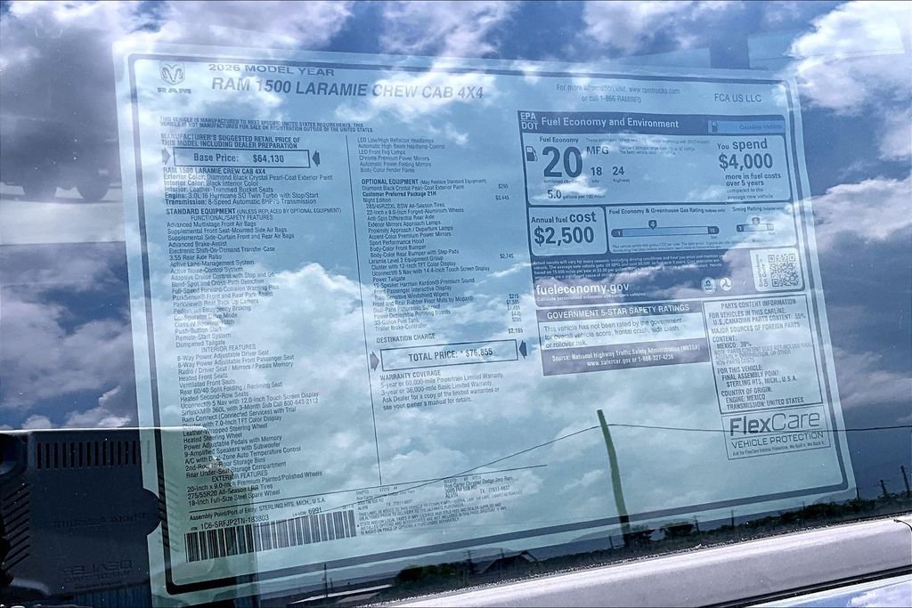New 2026 Ram 1500 Laramie 4D Crew Cab