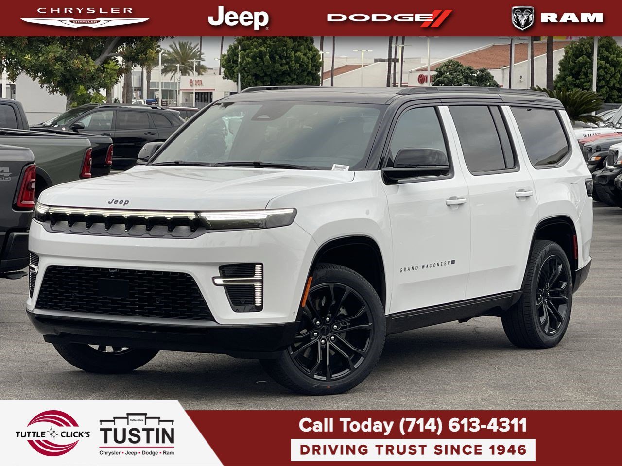 New 2026 Bright White Clearcoat Jeep Summit Obsidian image 1