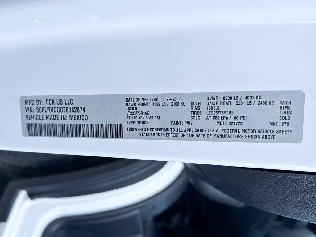 New 2026 Bright White Clear-Coat Exterior Paint RAM Tradesman image 36