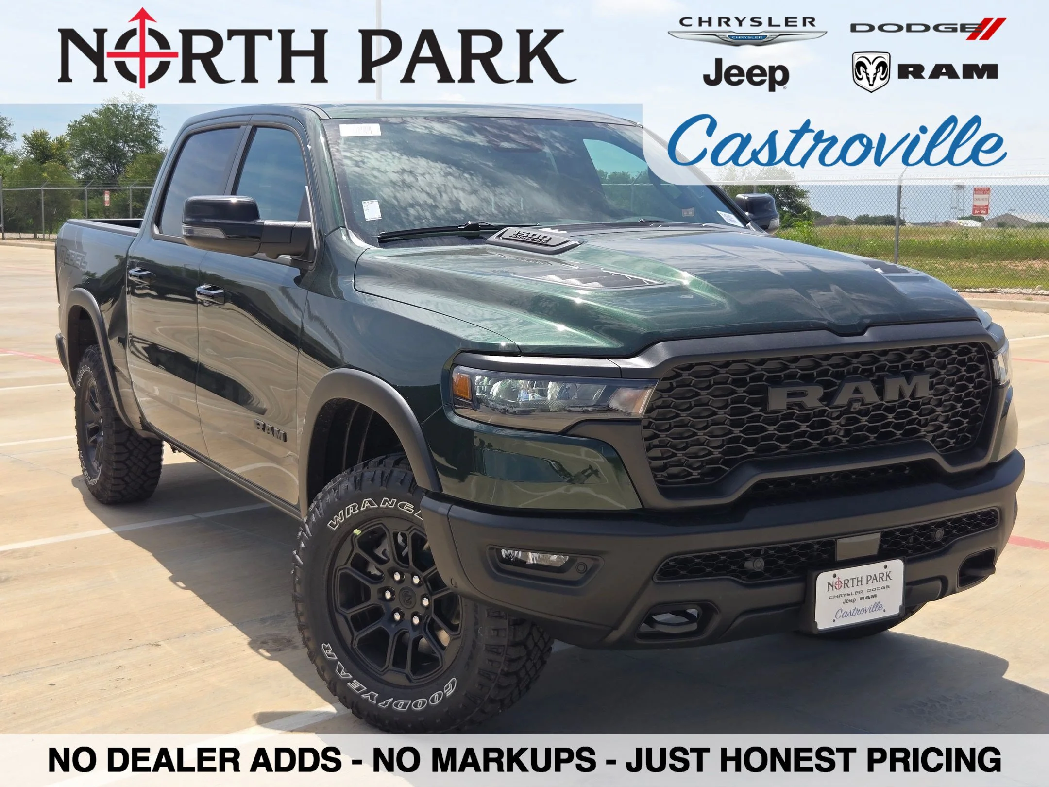 New 2026 Serrano-Green Metallic Exterior Paint RAM Rebel image 1