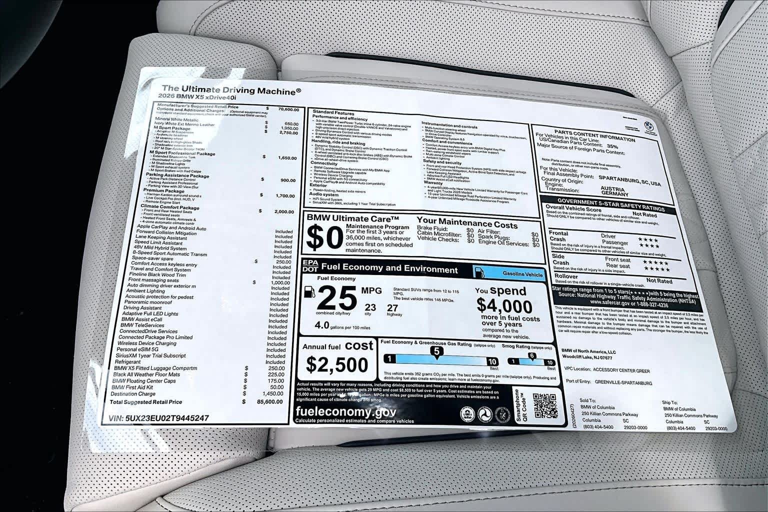 New 2026 Mineral White Metallic BMW xDrive40i image 19