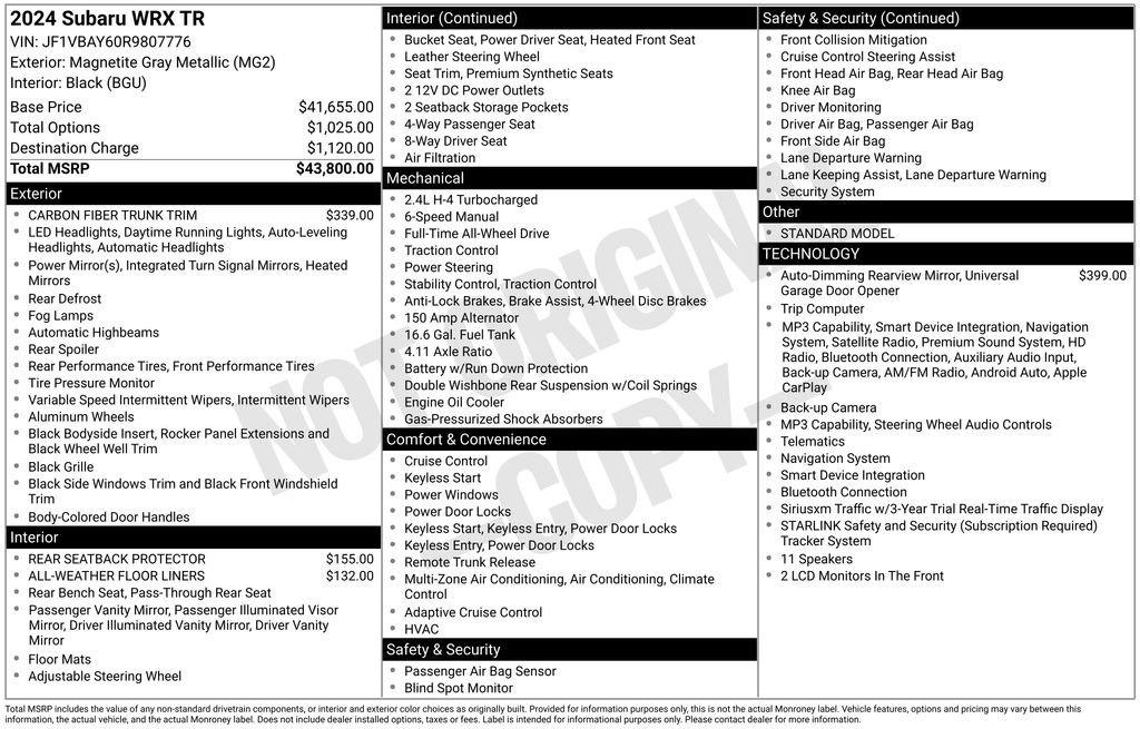Certified Used 2024 Gray Subaru TR image 10