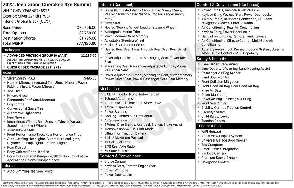 Used 2022 Silver Jeep Summit 4xe image 2