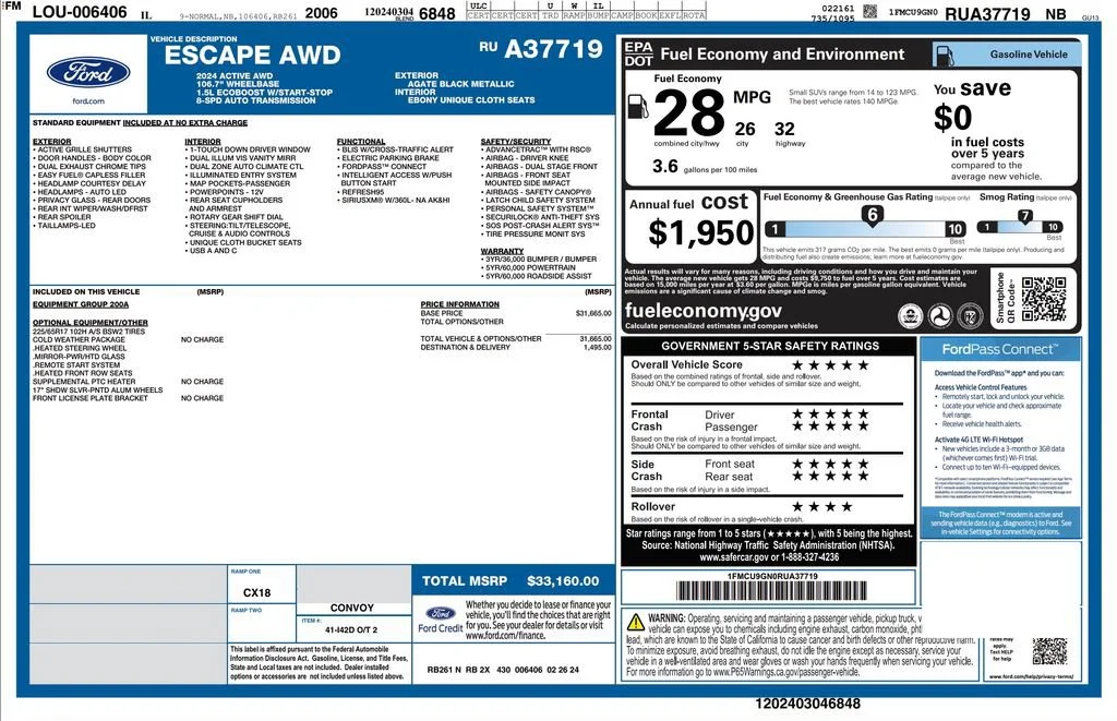Used 2024 Black Ford Active image 3