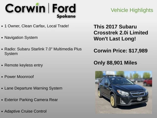 Used 2017 Crystal Black Silica Subaru 2.0i Limited image 6